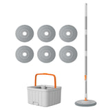Maxbell Rotatable Round Flat Floor Mop Bucket Set Floor Cleaning System with 6 Pads