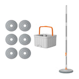 Maxbell Rotatable Round Flat Floor Mop Bucket Set Floor Cleaning System with 6 Pads