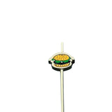 Maxbell 100Pcs Disposable Fruit Forks Sticks Hamburger Pattern for Dessert Festival