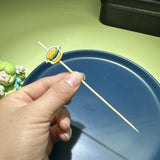 Maxbell 100Pcs Disposable Fruit Forks Sticks Hamburger Pattern for Dessert Festival