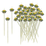 Maxbell 100Pcs Disposable Fruit Forks Sticks Hamburger Pattern for Dessert Festival