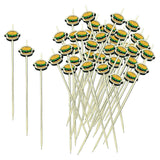 Maxbell 100Pcs Disposable Fruit Forks Sticks Hamburger Pattern for Dessert Festival