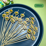 Maxbell 100Pcs Disposable Fruit Forks Sticks Hamburger Pattern for Dessert Festival