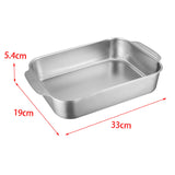 Maxbell Stainless Steel Fish Deep Baking Tray with Handles Durable 5.4cm Deep