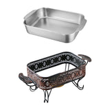 Maxbell Stainless Steel Fish Deep Baking Tray with Handles Durable 5.4cm Deep