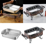 Maxbell Stainless Steel Fish Deep Baking Tray with Handles Durable 5.4cm Deep