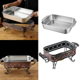 Maxbell Stainless Steel Fish Deep Baking Tray with Handles Durable 5.4cm Deep