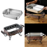 Maxbell Stainless Steel Fish Deep Baking Tray with Handles Durable 5.4cm Deep