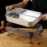 Maxbell Stainless Steel Fish Deep Baking Tray with Handles Durable 5.4cm Deep