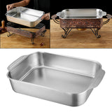 Maxbell Stainless Steel Fish Deep Baking Tray with Handles Durable 7.6cm Deep