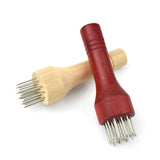 Maxbell Professional Meat Tenderizer with Wooden Handle for Marinade Turkey Beef White