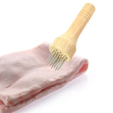 Maxbell Professional Meat Tenderizer with Wooden Handle for Marinade Turkey Beef White