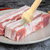 Maxbell Professional Meat Tenderizer with Wooden Handle for Marinade Turkey Beef White