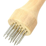 Maxbell Professional Meat Tenderizer with Wooden Handle for Marinade Turkey Beef White