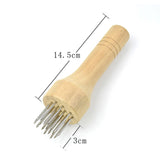 Maxbell Professional Meat Tenderizer with Wooden Handle for Marinade Turkey Beef White