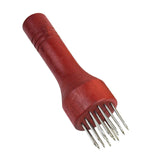 Maxbell Professional Meat Tenderizer with Wooden Handle for Marinade Turkey Beef Red