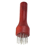 Maxbell Professional Meat Tenderizer with Wooden Handle for Marinade Turkey Beef Red