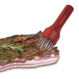 Maxbell Professional Meat Tenderizer with Wooden Handle for Marinade Turkey Beef Red