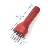 Maxbell Professional Meat Tenderizer with Wooden Handle for Marinade Turkey Beef Red