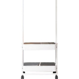 Maxbell Clothing Rack with Wheels Clothes Drying Rack for Bedroom Laundry Room White