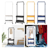 Maxbell Clothing Rack with Wheels Clothes Drying Rack for Bedroom Laundry Room White