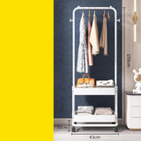 Maxbell Clothing Rack with Wheels Clothes Drying Rack for Bedroom Laundry Room White
