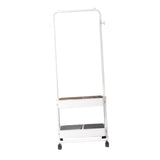 Maxbell Clothing Rack with Wheels Clothes Drying Rack for Bedroom Laundry Room White
