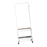 Maxbell Clothing Rack with Wheels Clothes Drying Rack for Bedroom Laundry Room White