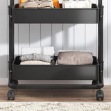 Maxbell Clothing Rack with Wheels Clothes Drying Rack for Bedroom Laundry Room Black