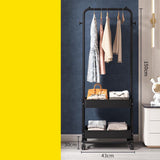 Maxbell Clothing Rack with Wheels Clothes Drying Rack for Bedroom Laundry Room Black