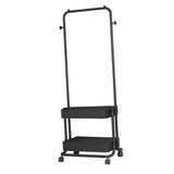 Maxbell Clothing Rack with Wheels Clothes Drying Rack for Bedroom Laundry Room Black