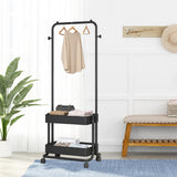 Maxbell Clothing Rack with Wheels Clothes Drying Rack for Bedroom Laundry Room Black