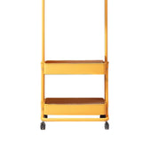 Maxbell Clothing Rack with Wheels Clothes Drying Rack for Bedroom Laundry Room Yellow