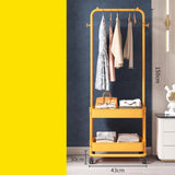Maxbell Clothing Rack with Wheels Clothes Drying Rack for Bedroom Laundry Room Yellow