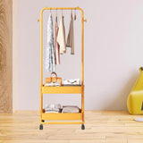 Maxbell Clothing Rack with Wheels Clothes Drying Rack for Bedroom Laundry Room Yellow