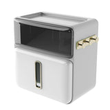 Maxbell Wall Mounted Toilet Paper Storage Waterproof with Shelf for Cafe Hotel Decor White