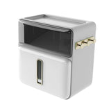 Maxbell Wall Mounted Toilet Paper Storage Waterproof with Shelf for Cafe Hotel Decor White