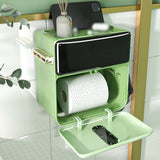 Maxbell Wall Mounted Toilet Paper Storage Waterproof with Shelf for Cafe Hotel Decor Green