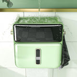 Maxbell Wall Mounted Toilet Paper Storage Waterproof with Shelf for Cafe Hotel Decor Green