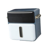 Maxbell Wall Mounted Toilet Paper Storage Waterproof with Shelf for Cafe Hotel Decor Blue