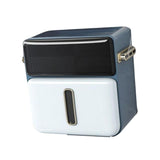 Maxbell Wall Mounted Toilet Paper Storage Waterproof with Shelf for Cafe Hotel Decor Blue