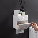 Maxbell Toilet Paper Holder Decoration Organizer Storage Box for Bathroom Hotel grey