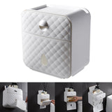 Maxbell Toilet Paper Holder Decoration Organizer Storage Box for Bathroom Hotel white