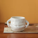 Maxbell Funny Ceramic Coffee Mug Water Cup White with Handles for Wedding Home