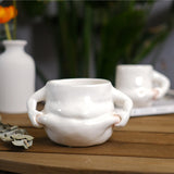 Maxbell Funny Ceramic Coffee Mug Water Cup White with Handles for Wedding Home