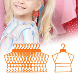 Maxbell 10Pcs Kids Coat Hanger Clothes Hanger Clothes Drying Rack for Skirt Trousers Orange