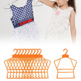 Maxbell 10Pcs Kids Coat Hanger Clothes Hanger Clothes Drying Rack for Skirt Trousers Orange