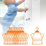 Maxbell 10Pcs Kids Coat Hanger Clothes Hanger Clothes Drying Rack for Skirt Trousers Orange