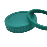 Maxbell Wide Mouth Glass Jar Lid and Silicone Spoon Ring Diameter 3.38 inch Durable Green