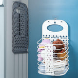 Maxbell Foldable Laundry Hamper Hanging for Organizing Home, Clothes, Towels Durable Gray
